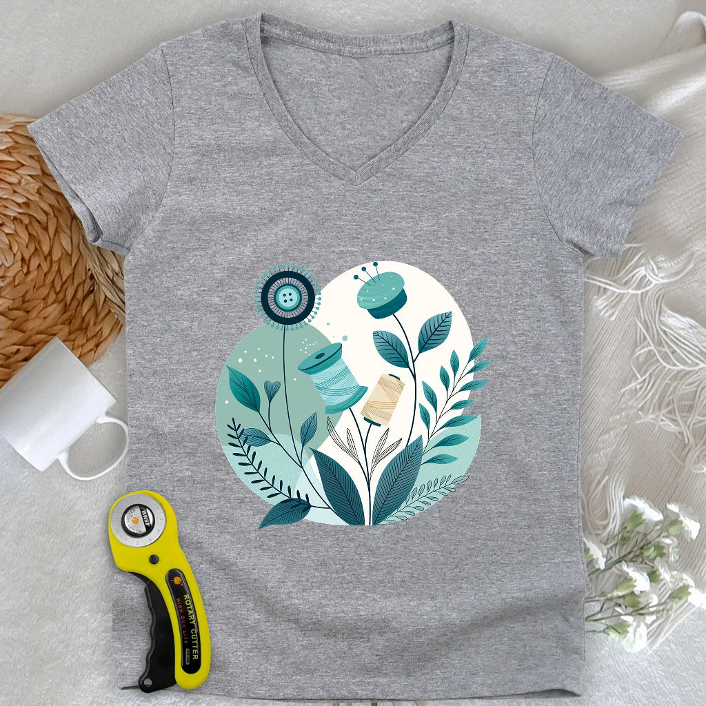 Sewing Garden Lady V-neck
