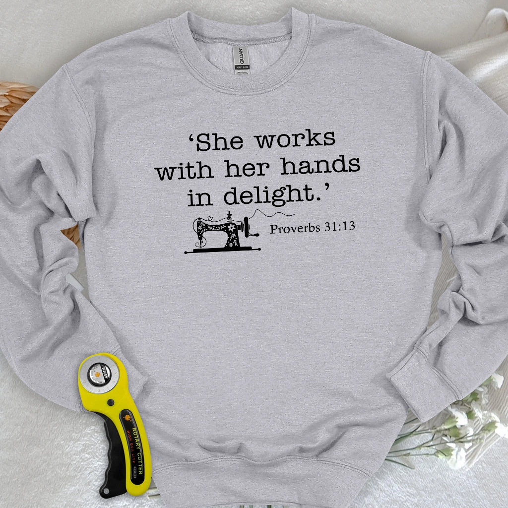 Sewing In Bible Sweatshirt
