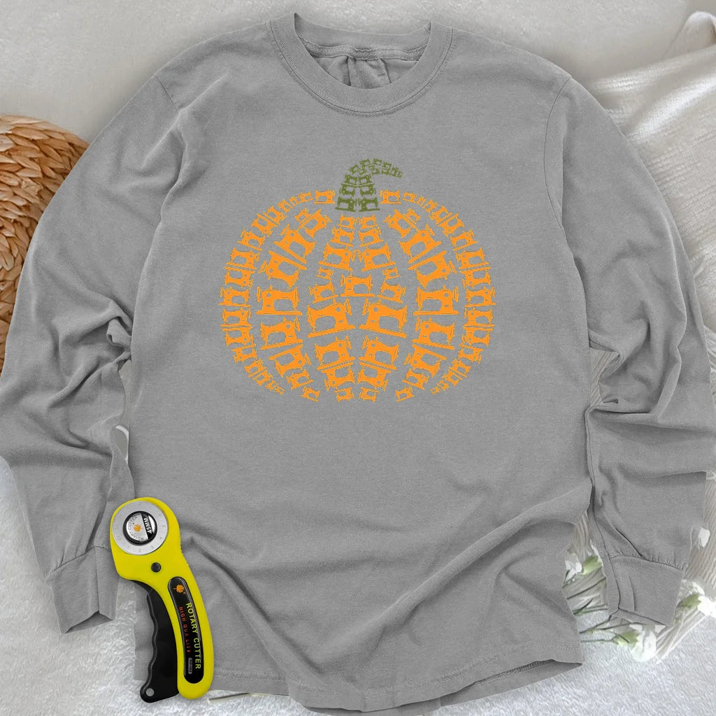 Nähmaschinen Kürbis Langarm-T-Shirt