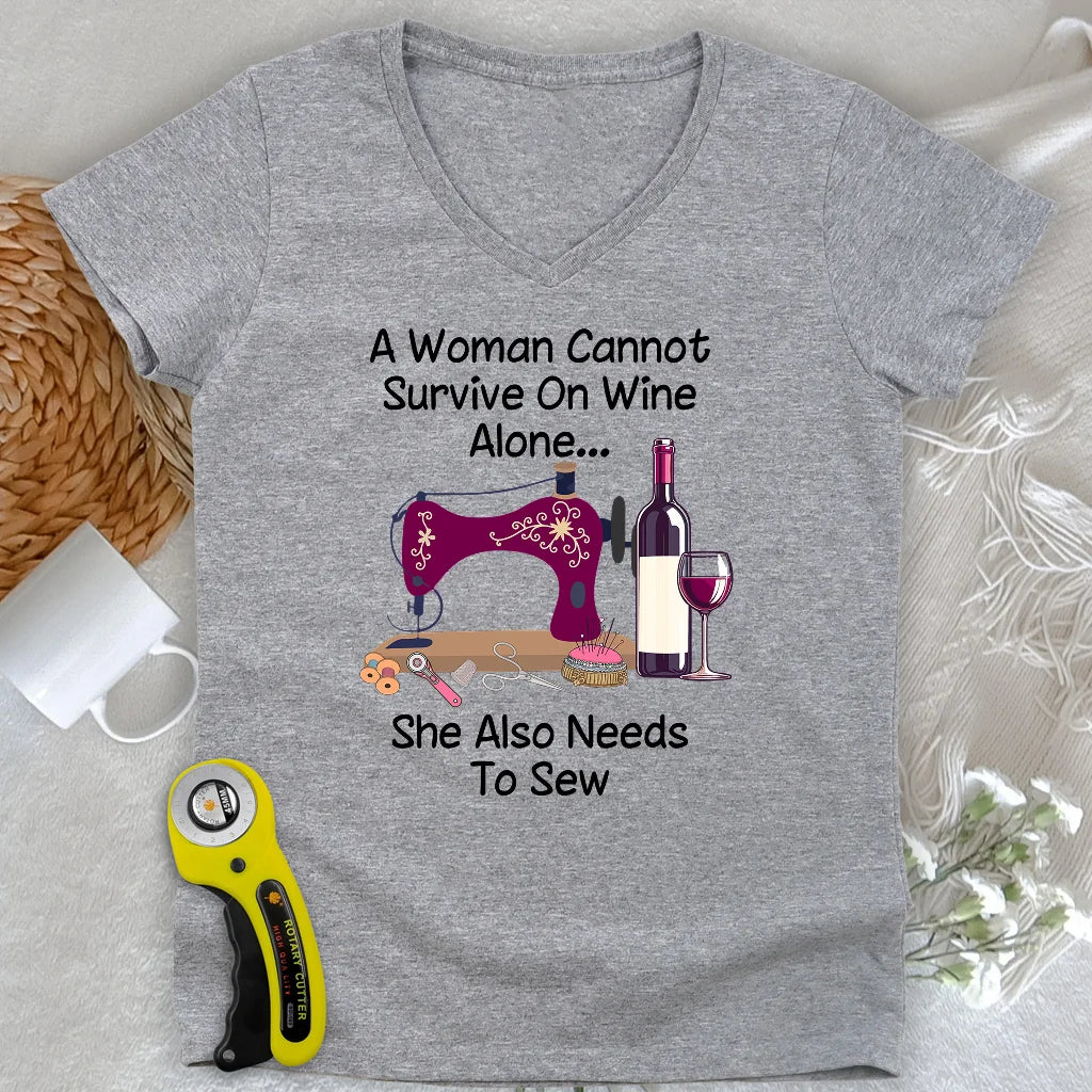 Débardeur col V « Couture et apéro » pour femme