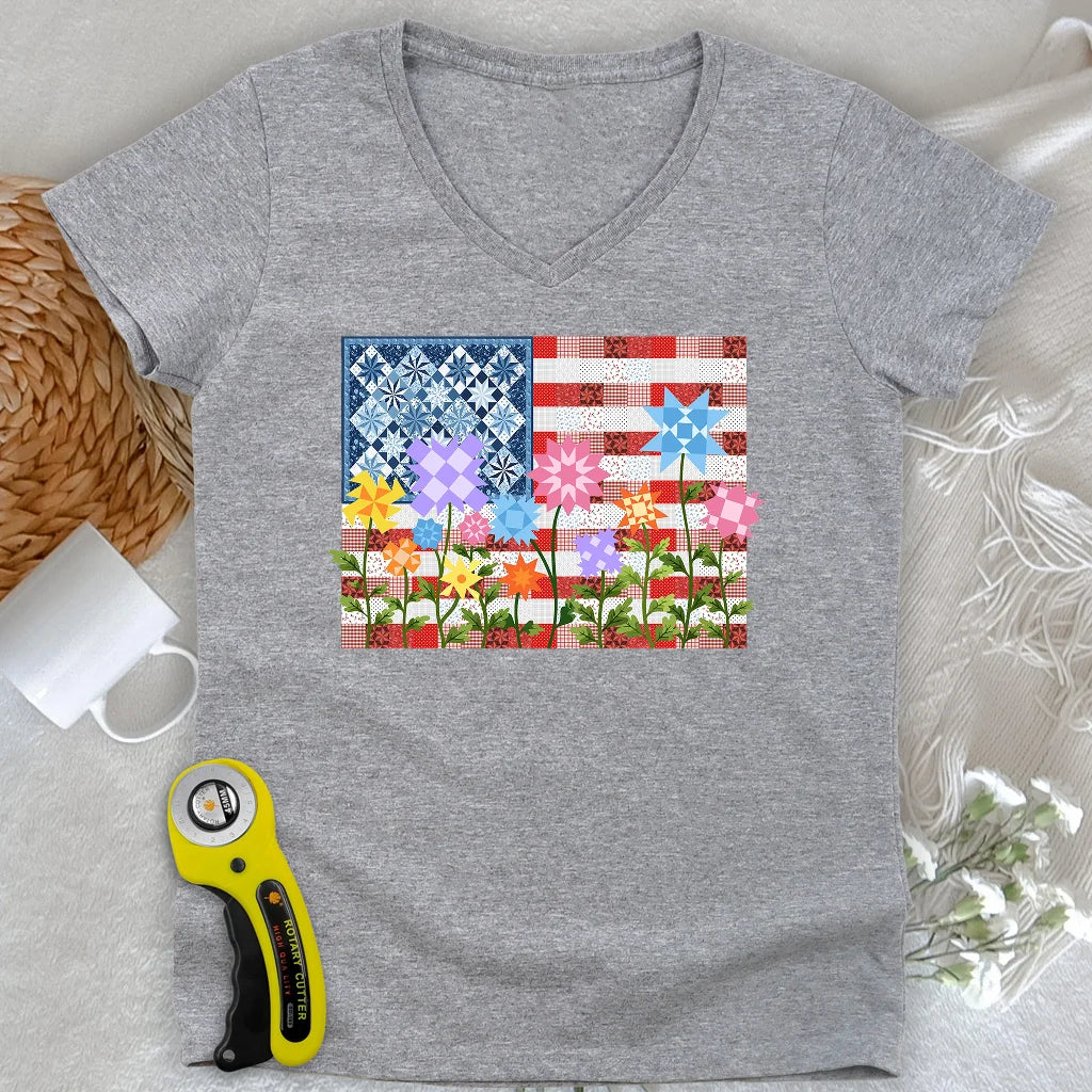 Stars, Stripes & Stitches Lady V-neck