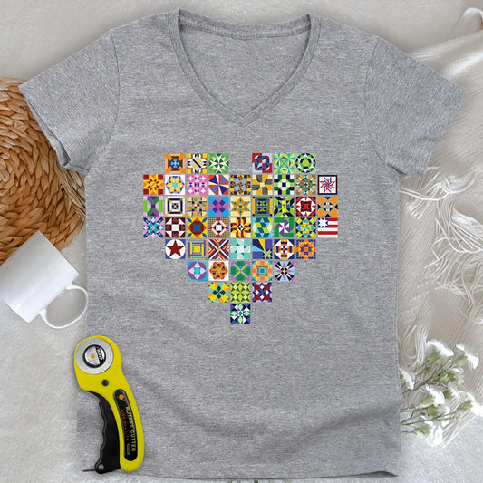 States Of Quilt Lady V-neck