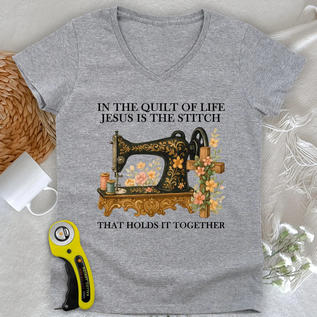 Stitched In Faith Lady V-neck