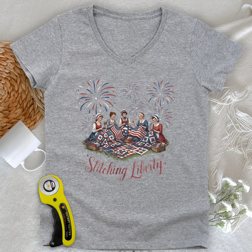 Stitching Liberty Lady V-neck