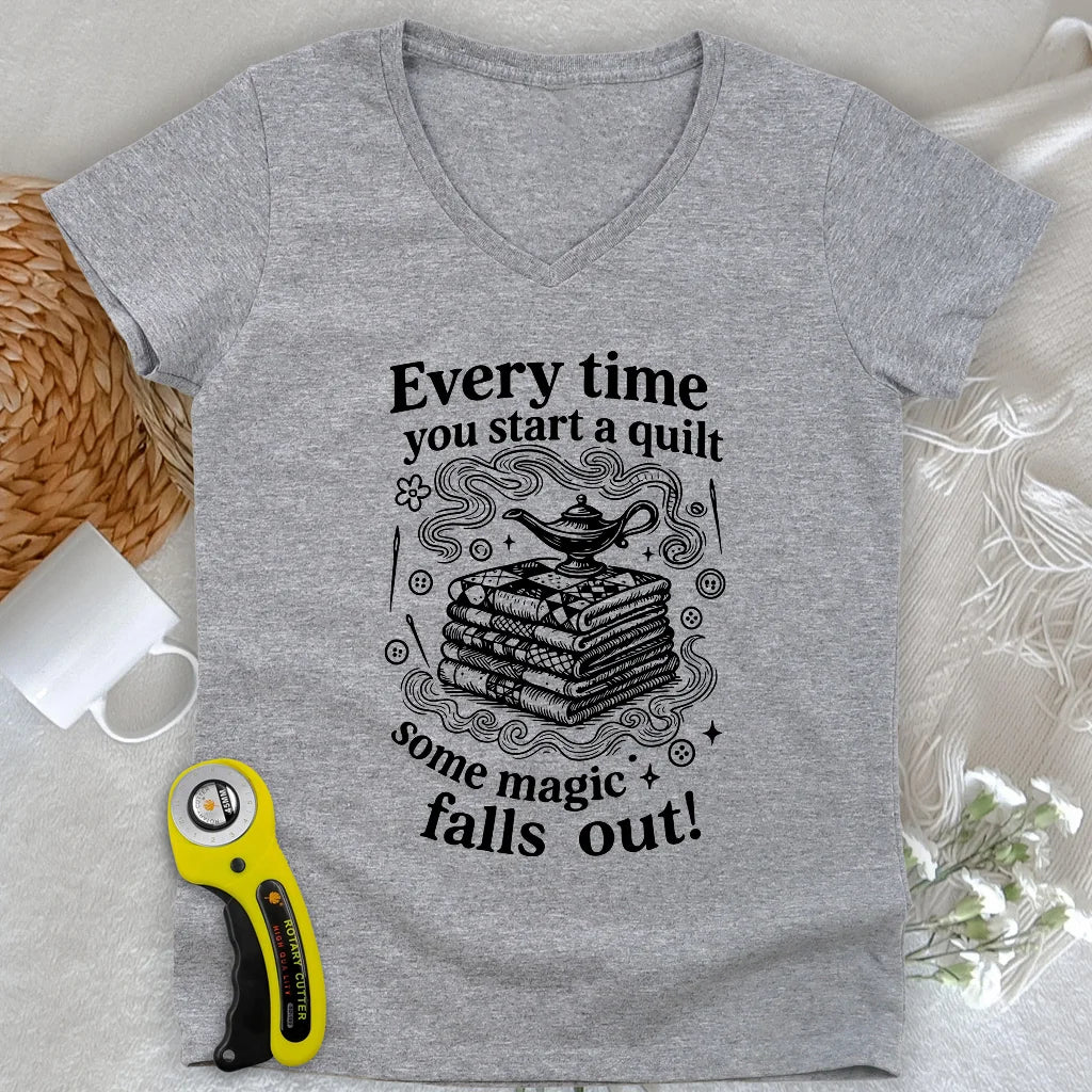 The Quilter’s Genie Lady V-neck