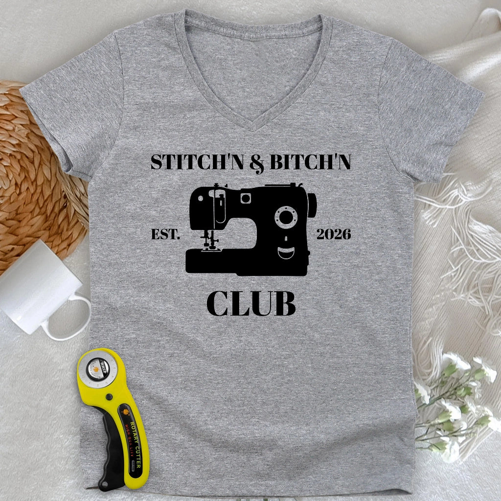 The Stitch’n & Bitch’n Club Lady V-neck