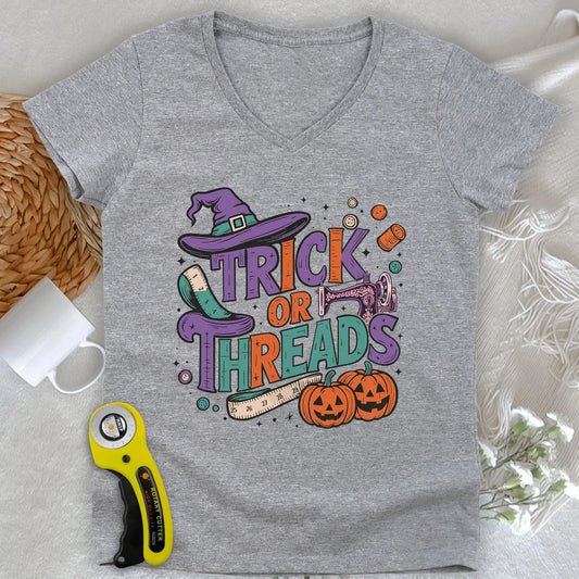 Trick or Threads Lady V-neck