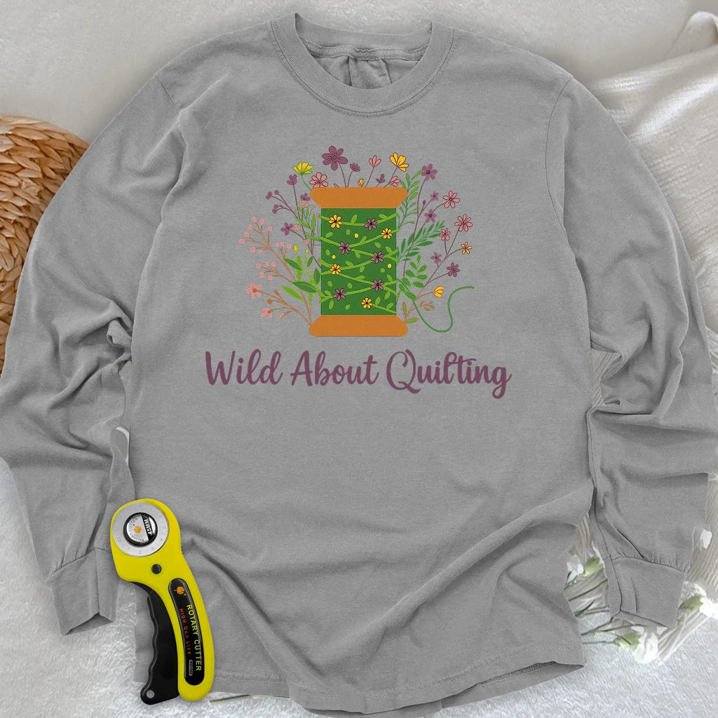 T-shirt manches longues "Fou de quilting"