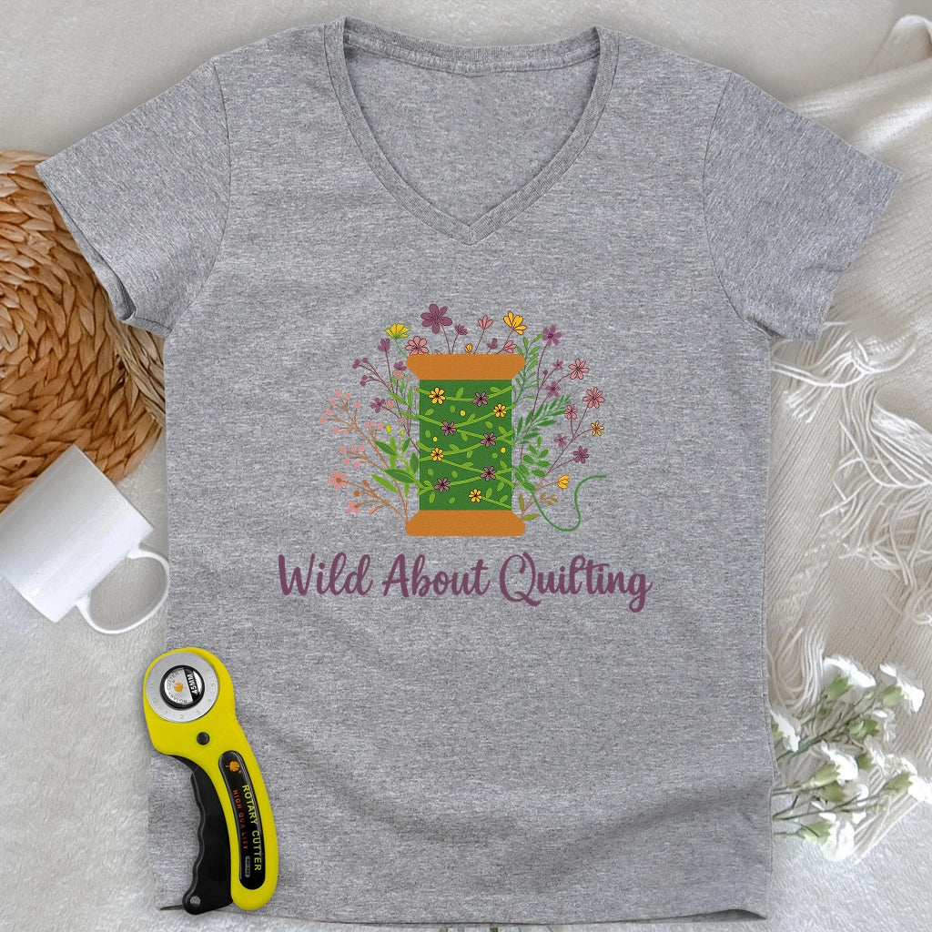 Wild About Quilting V-neck