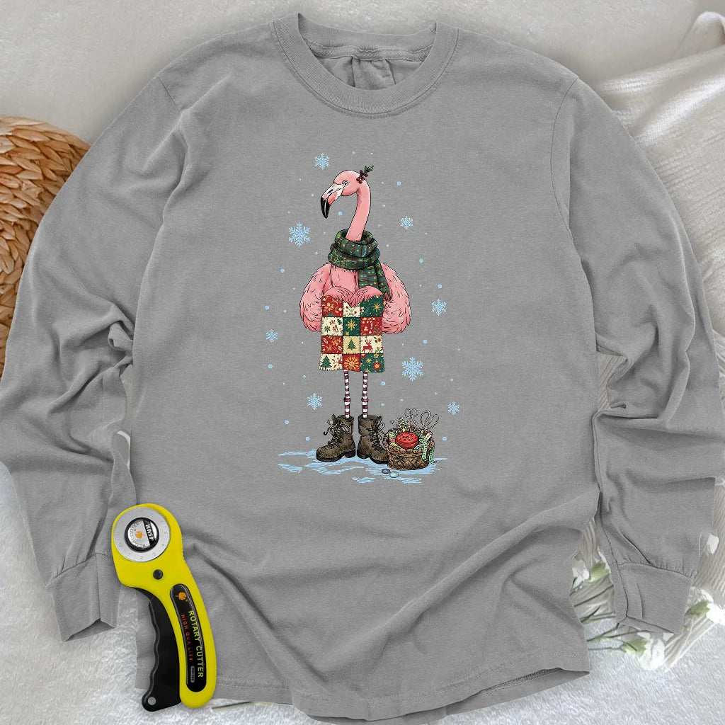 Winter Flamingo Long Sleeve T-shirt