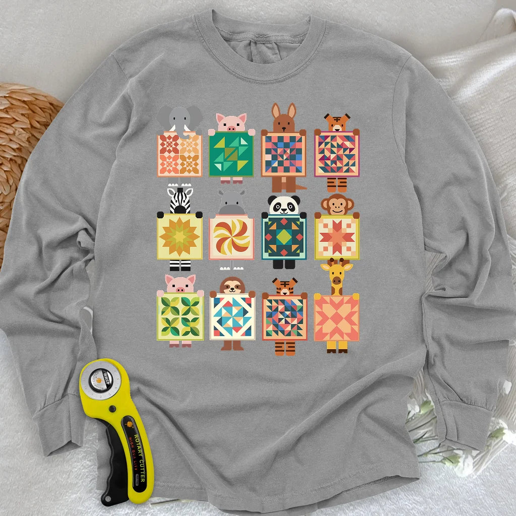 Woodland Patchwork Crew Long Sleeve T-shirt