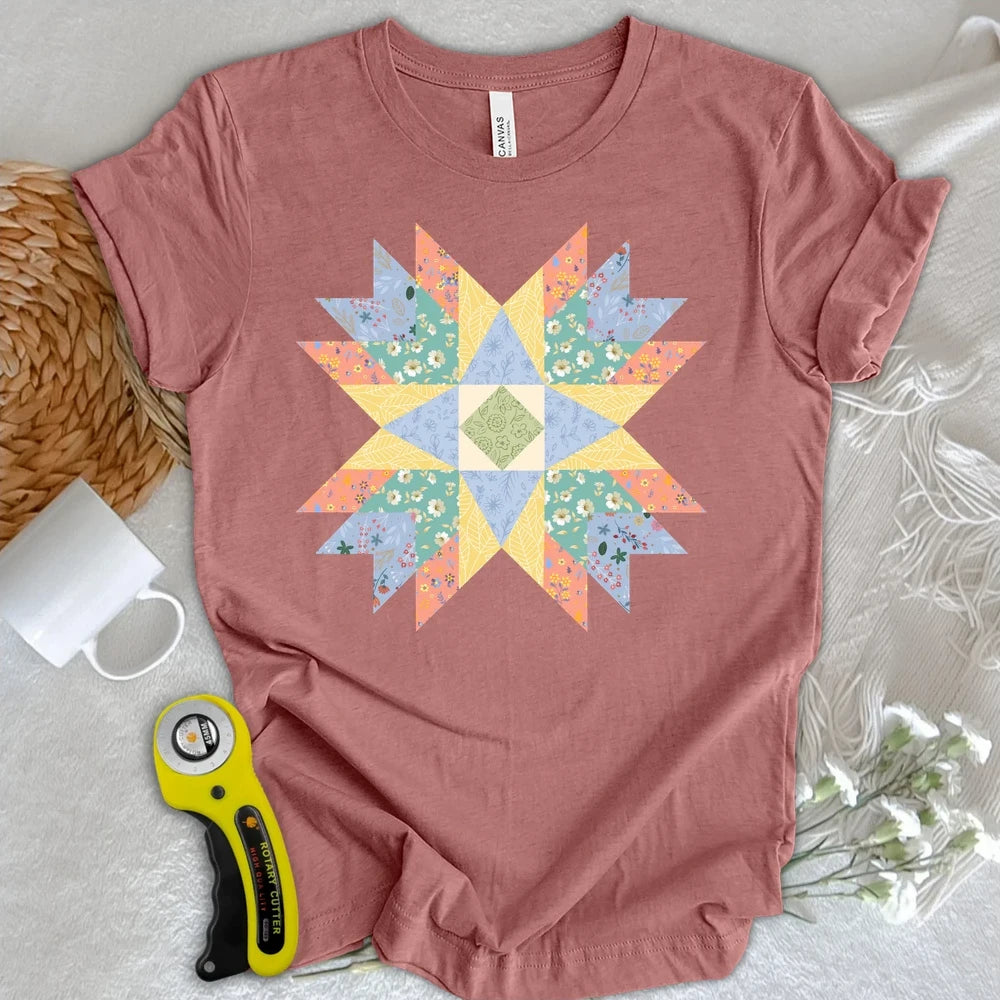 Floral Star Quilt T-shirt