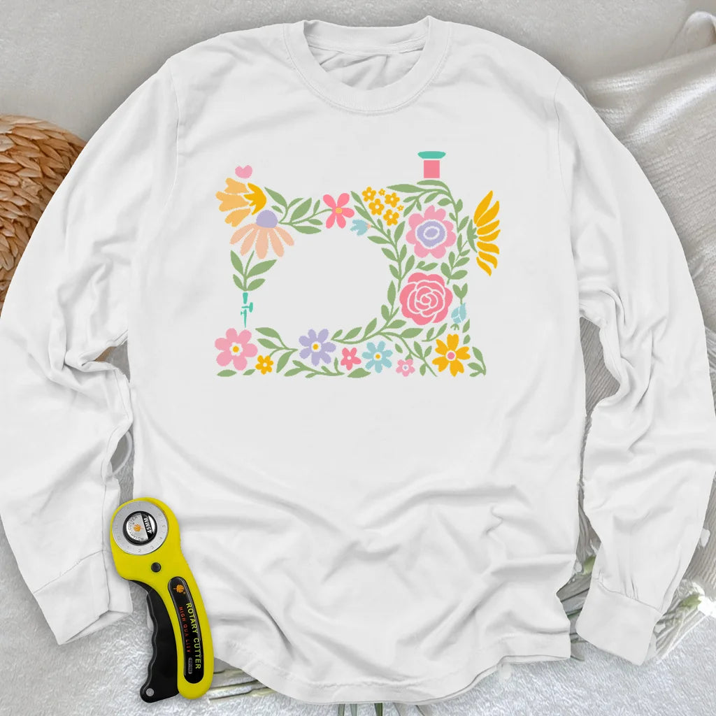 Abtract Flower Machine Long Sleeve T-shirt