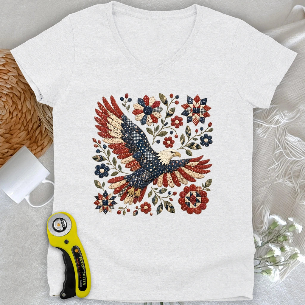 American Eagle Appliqué Lady V-neck