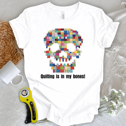 A quilted skull T-shirt