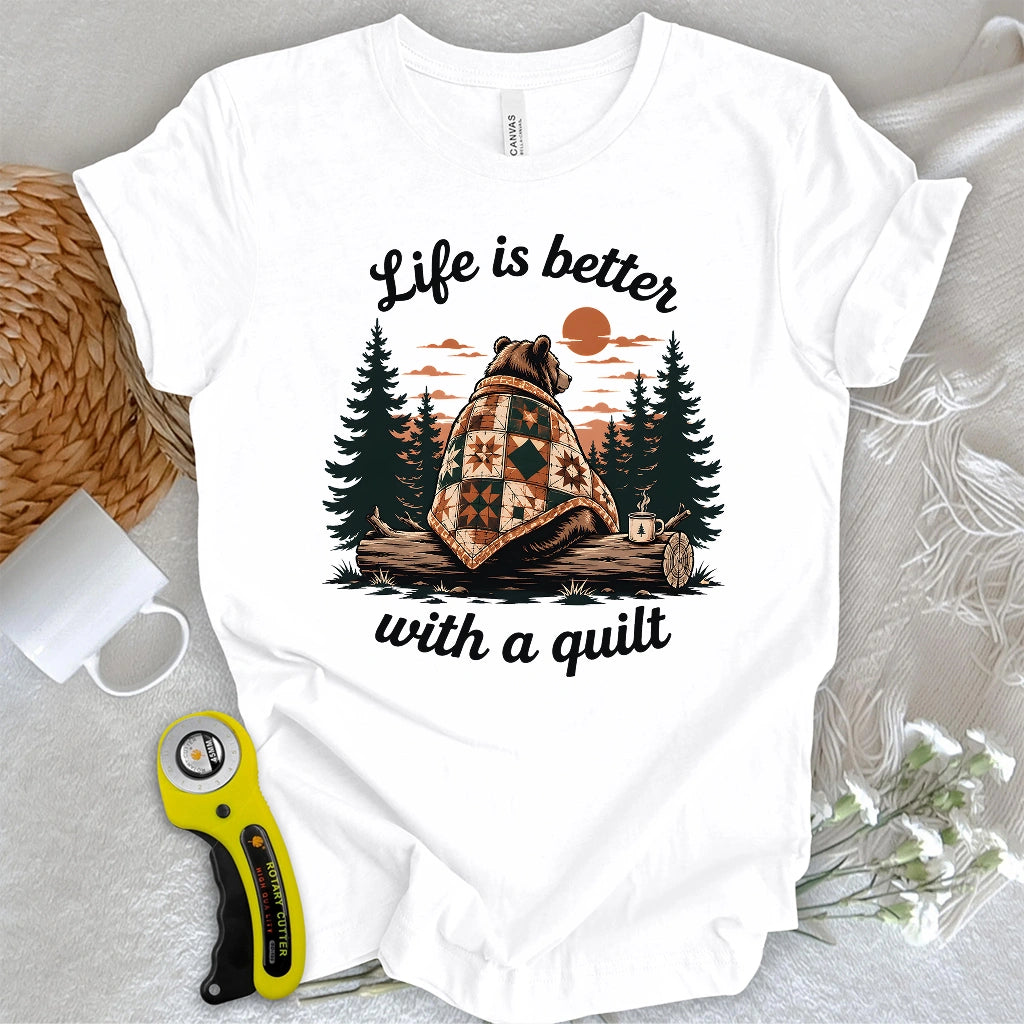 Bear Wrapped in Quilts T-shirt
