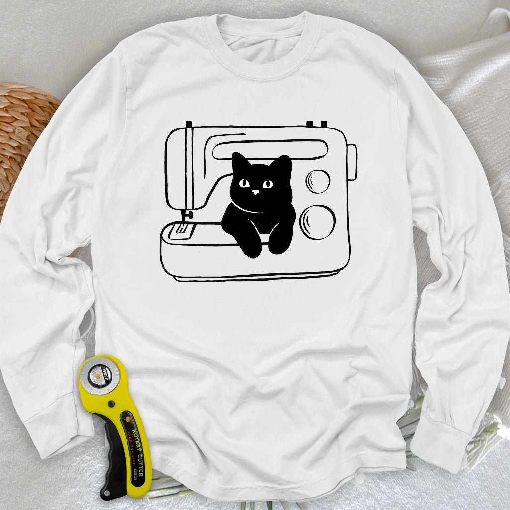 Black cat machine Long Sleeve T-shirt