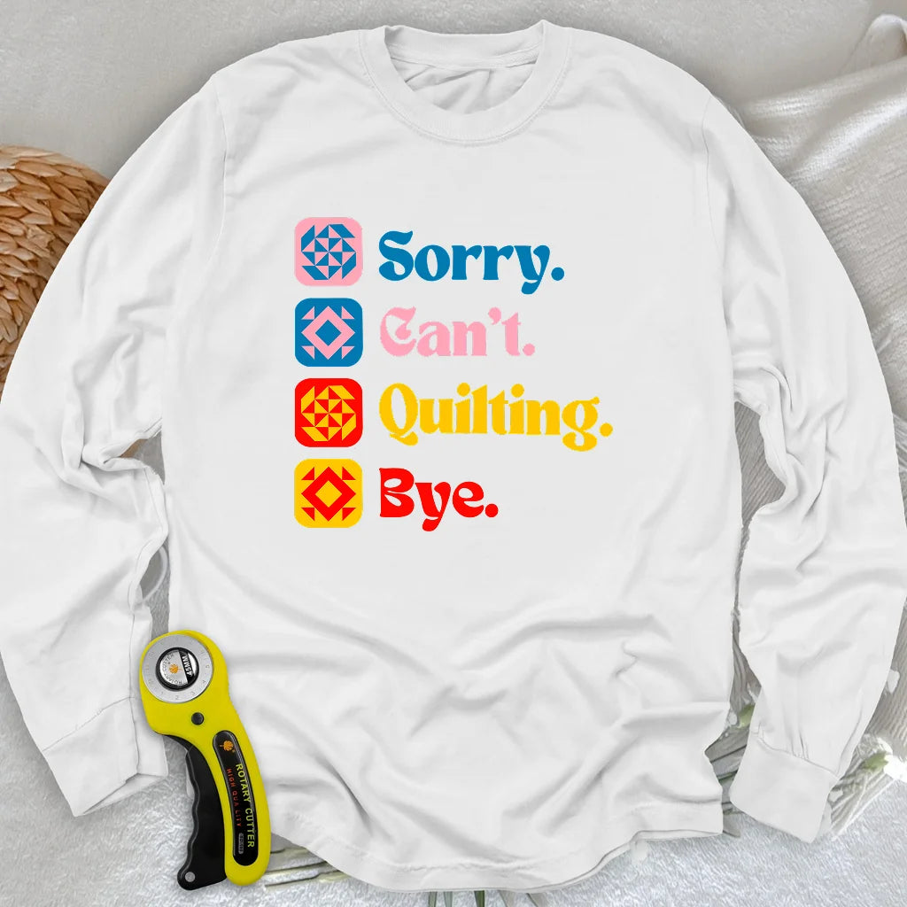 T-shirt à manches longues « J'peux pas, j'ai patchwork »