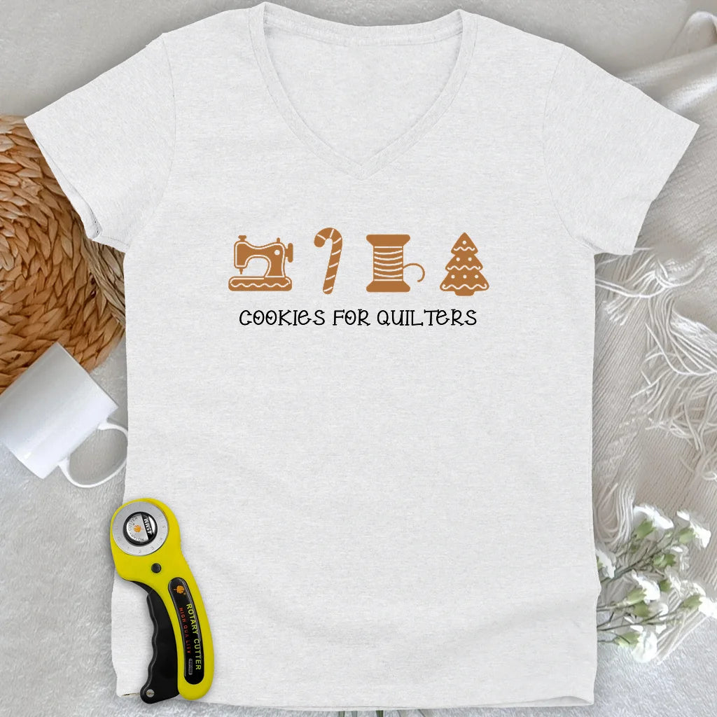 T-shirt de Noël à col en V pour femme