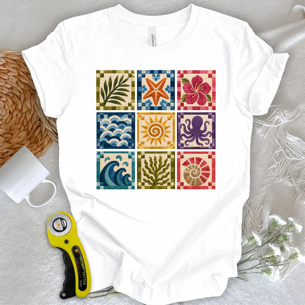 Coastal Patchwork Blocks T-shirt