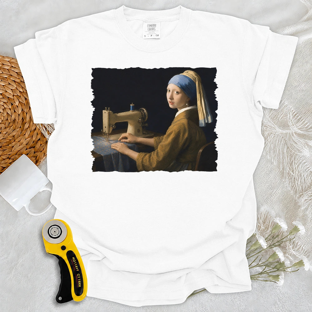 Comfort Colors Girl With A Sewing Machine T-shirt