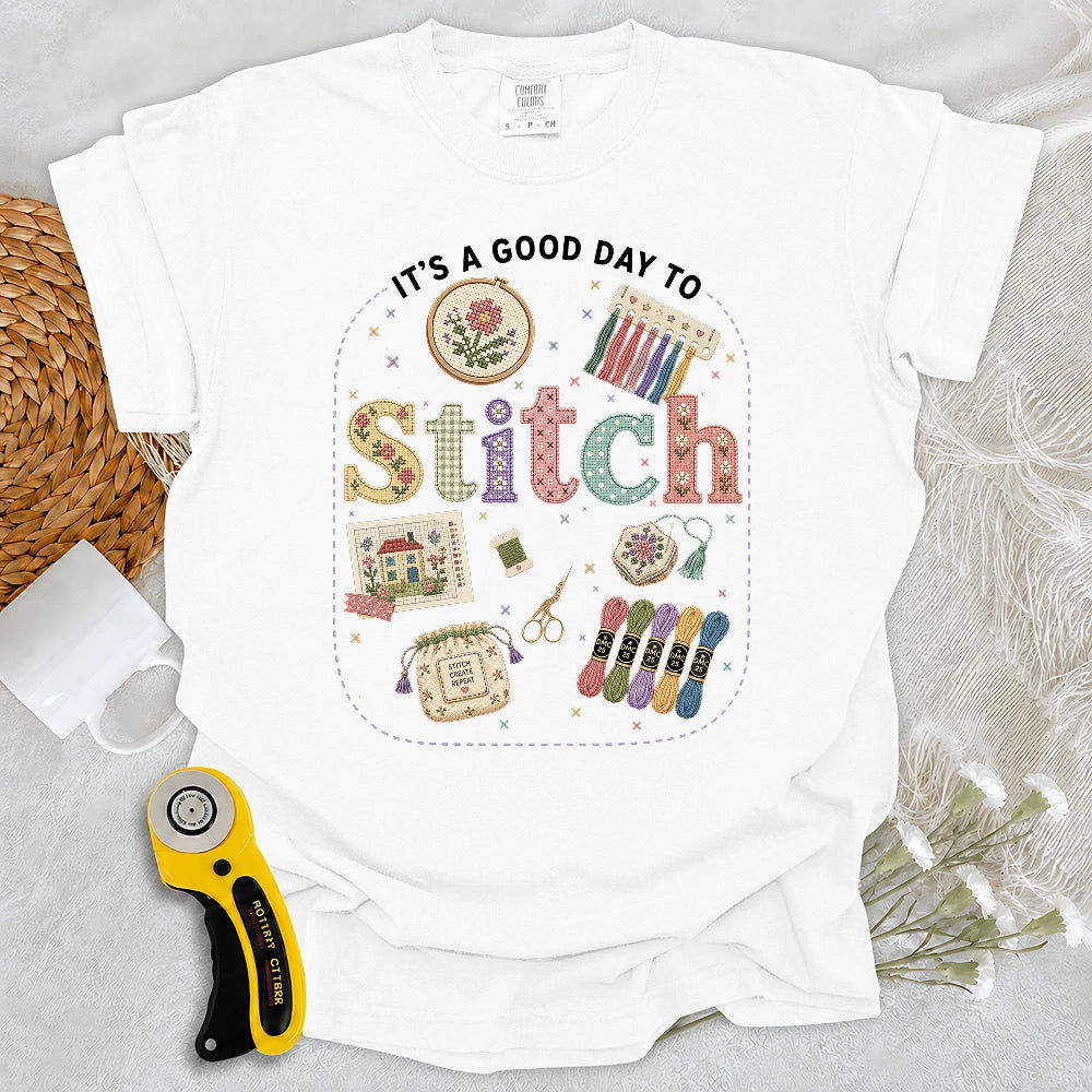 Comfort Colors Good Day To Cross Stitch T-shirt