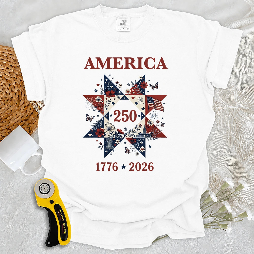 Comfort Colors Liberty In Bloom Quilt T-Shirt