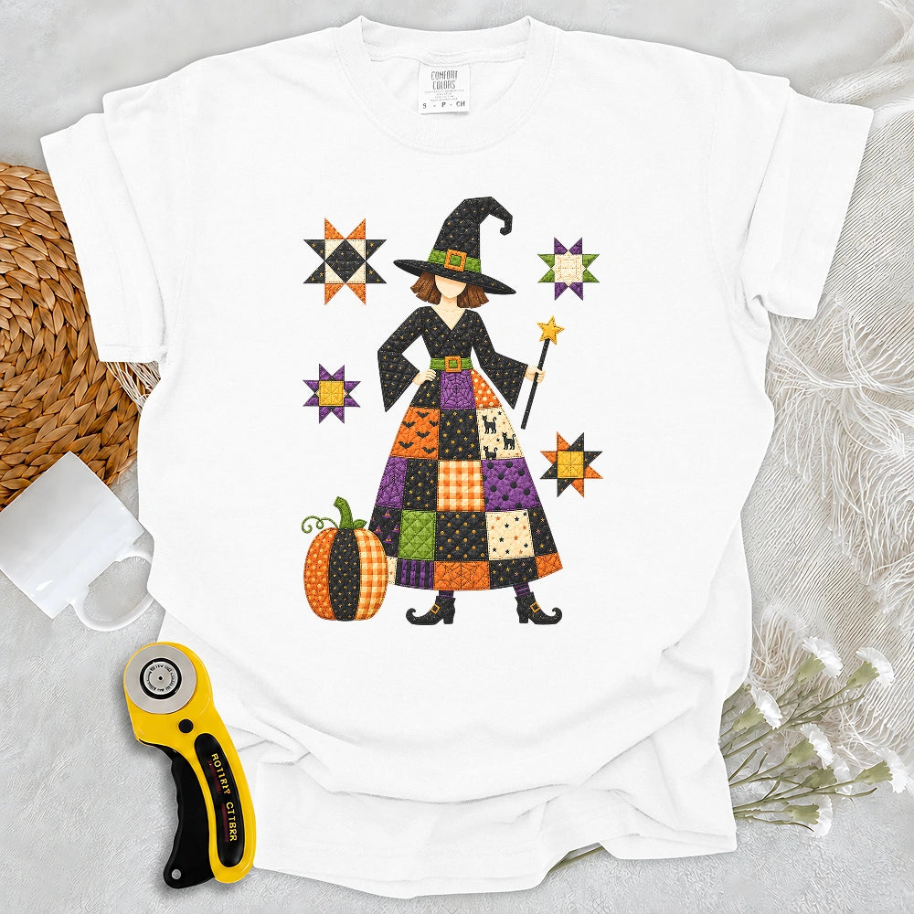 Comfort Colors Patchwork Quilt WitchT-shirt