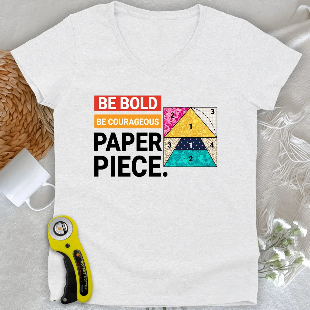 Courage to Paper Piece Lady V-neck