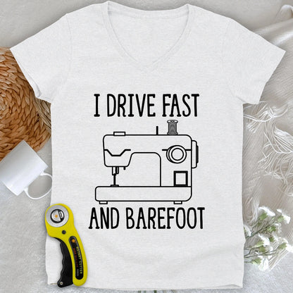 Drive Fast And Barefoot V-neck