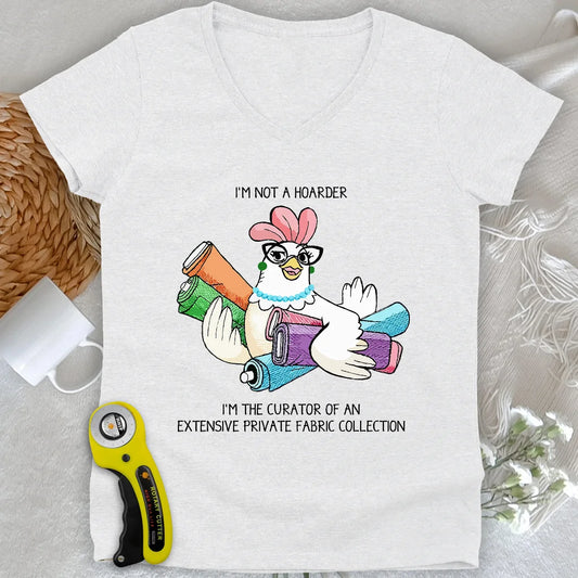 Fabric Hoarder Lady V-neck