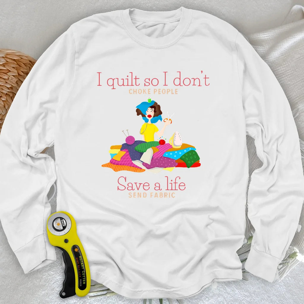 T-shirt à manches longues « Le tissu sauve des vies »