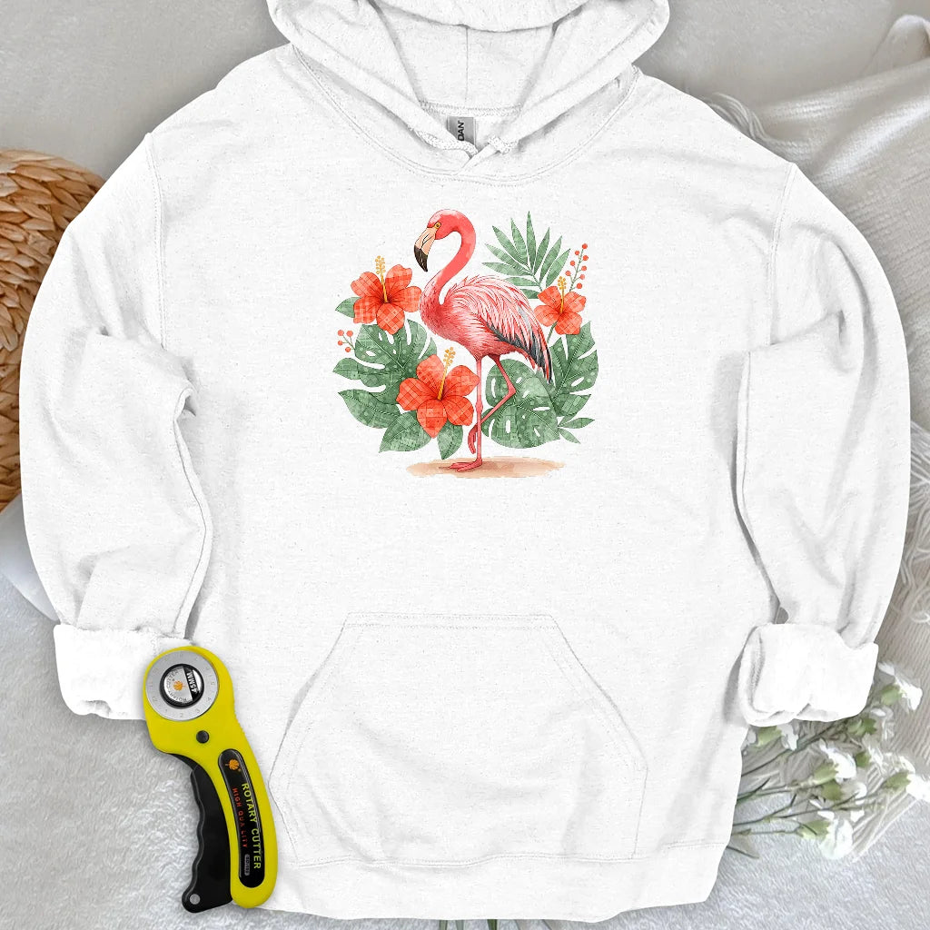 Flamingo & Floral Patchwork Hoodie