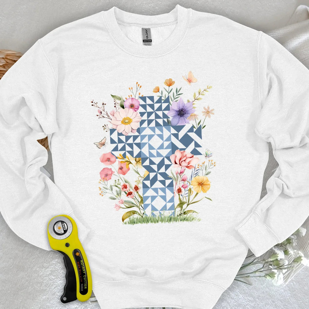 Sweat-shirt matelassé Floral Faith