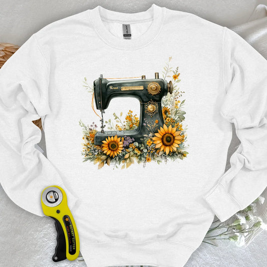 Blumen-Nähmaschinen-Sweatshirt