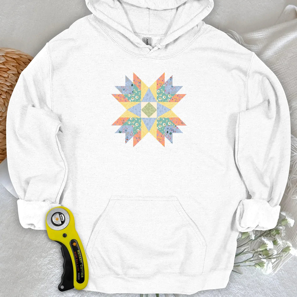 Sweat à capuche matelassé Étoile fleurie