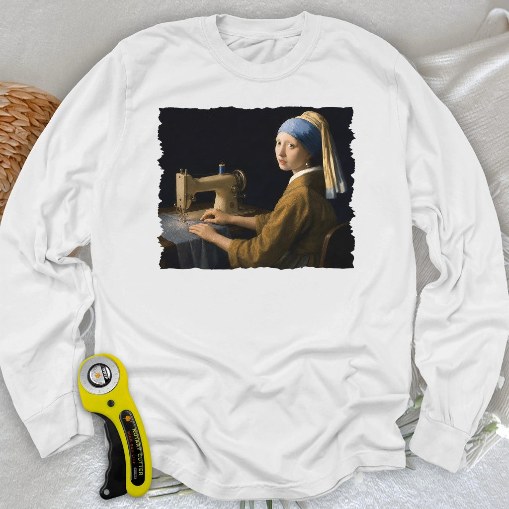 Girl With A Sewing Machine Long Sleeve T-shirt
