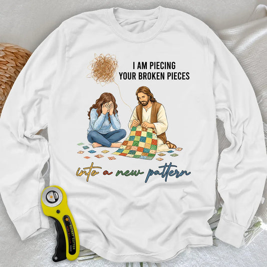 Gott setzt zerbrochene Stücke zusammen Langarm-T-Shirt