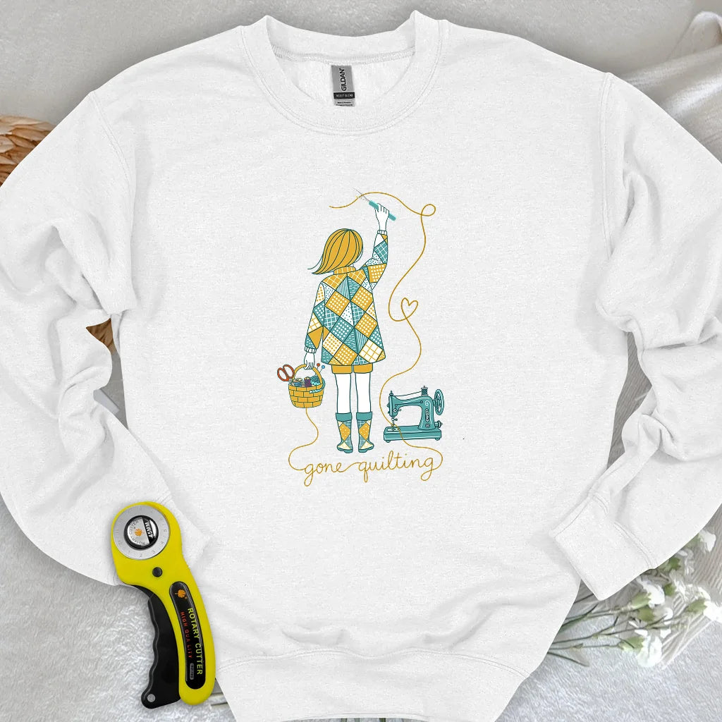 Sweat-shirt "Je suis partie faire de la courtepointe"