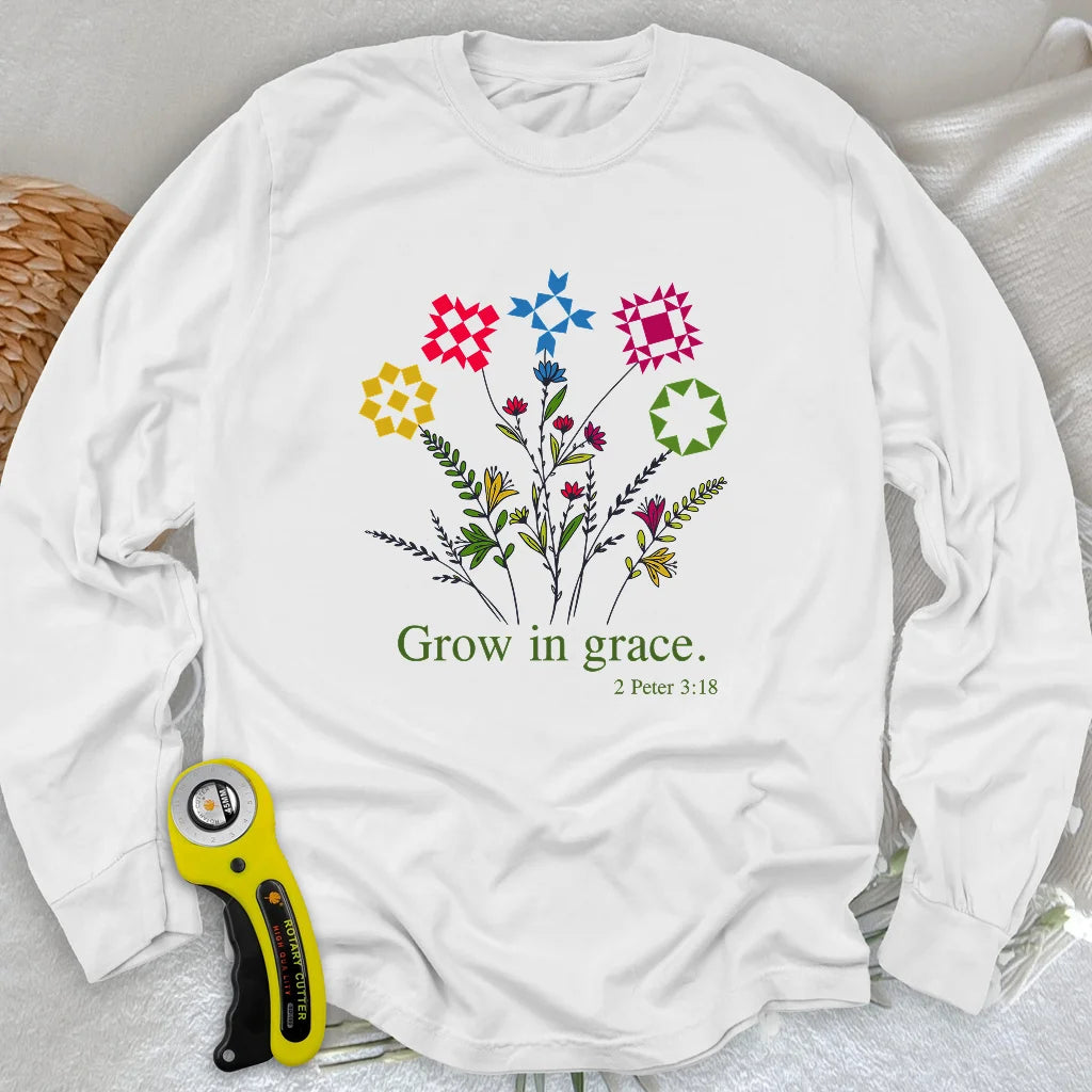 T-shirt à manches longues « Croissez dans la grâce »