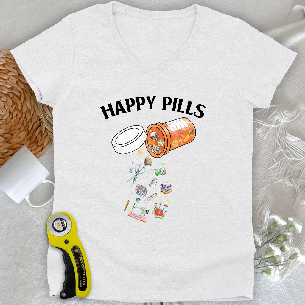Lady V-neck Pilules du bonheur