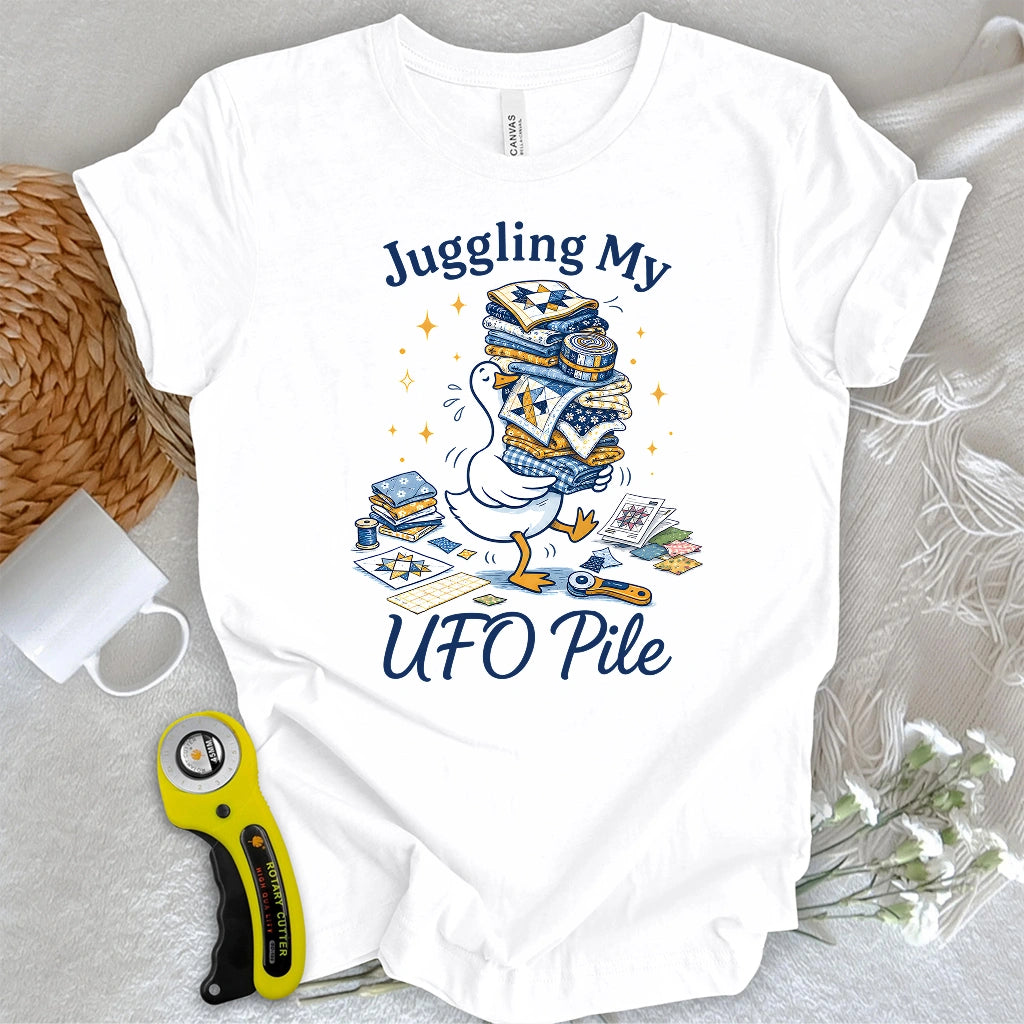 Juggling My UFO Pile T-shirt