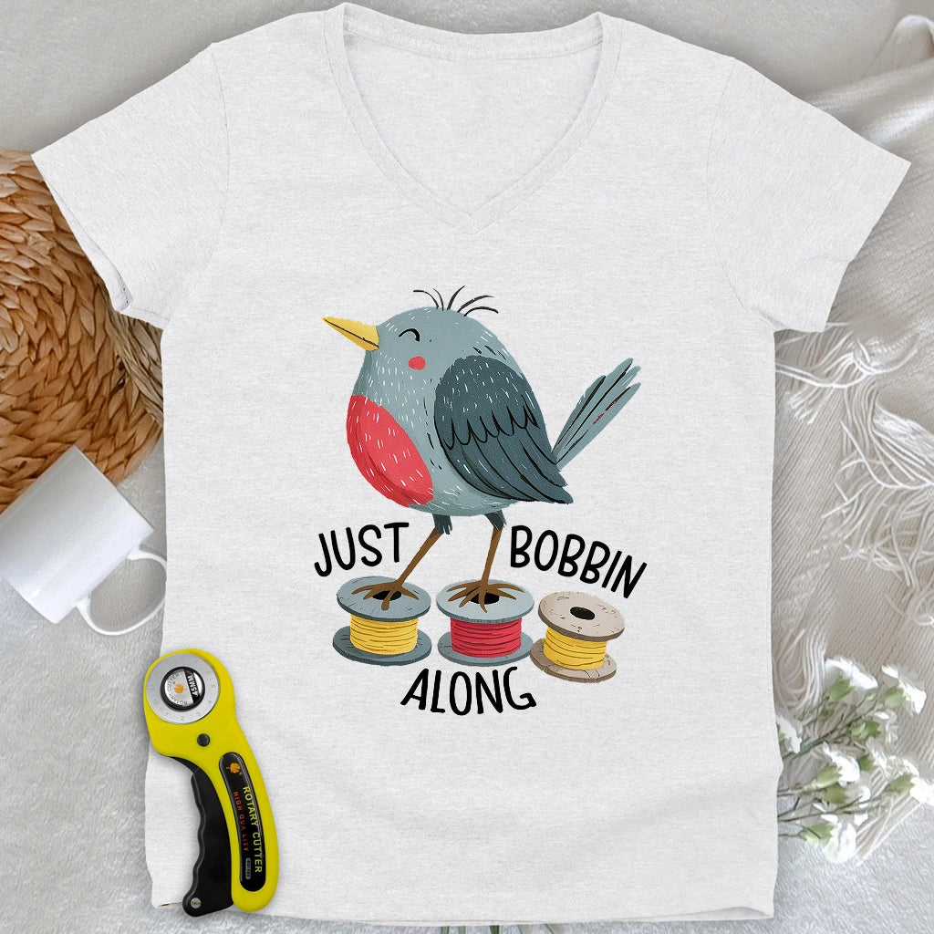 Just Bobbin Along Lady V-neck