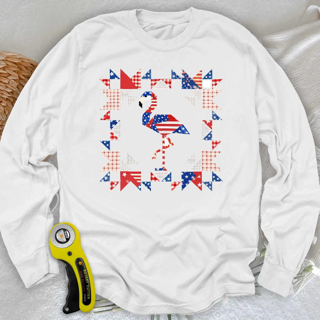 Liberty Flamingo Patchwork Long Sleeve T-shirt