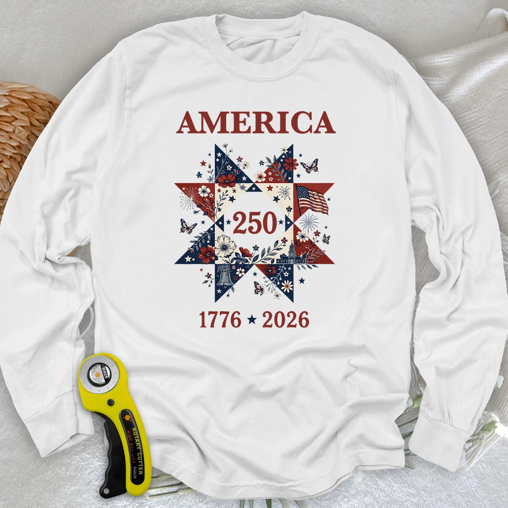 Liberty In Bloom Quilt Long Sleeve T-shirt