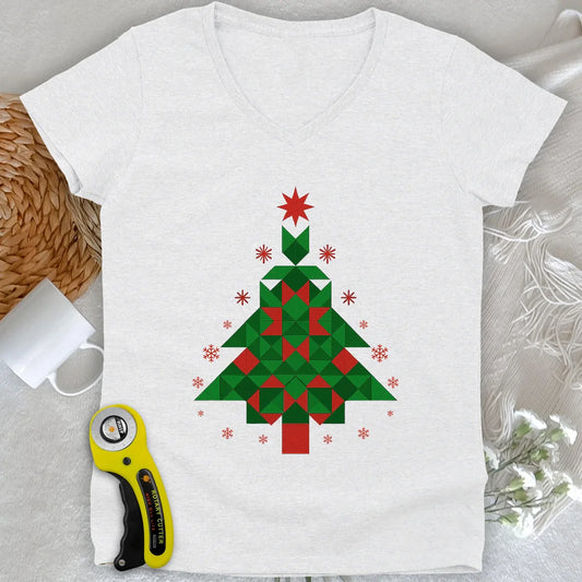 Merry Quiltmas Lady V-neck
