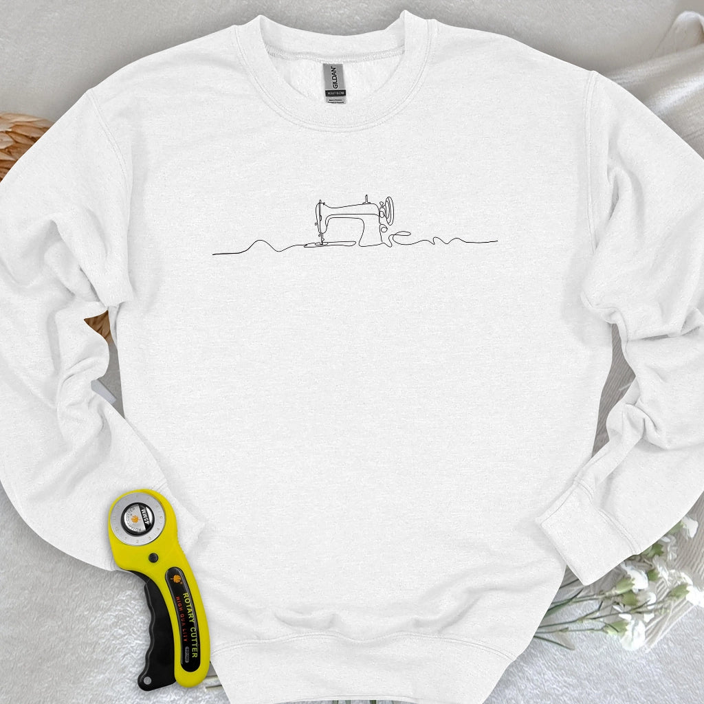 Minimalistisches Nähmaschinen-Sweatshirt