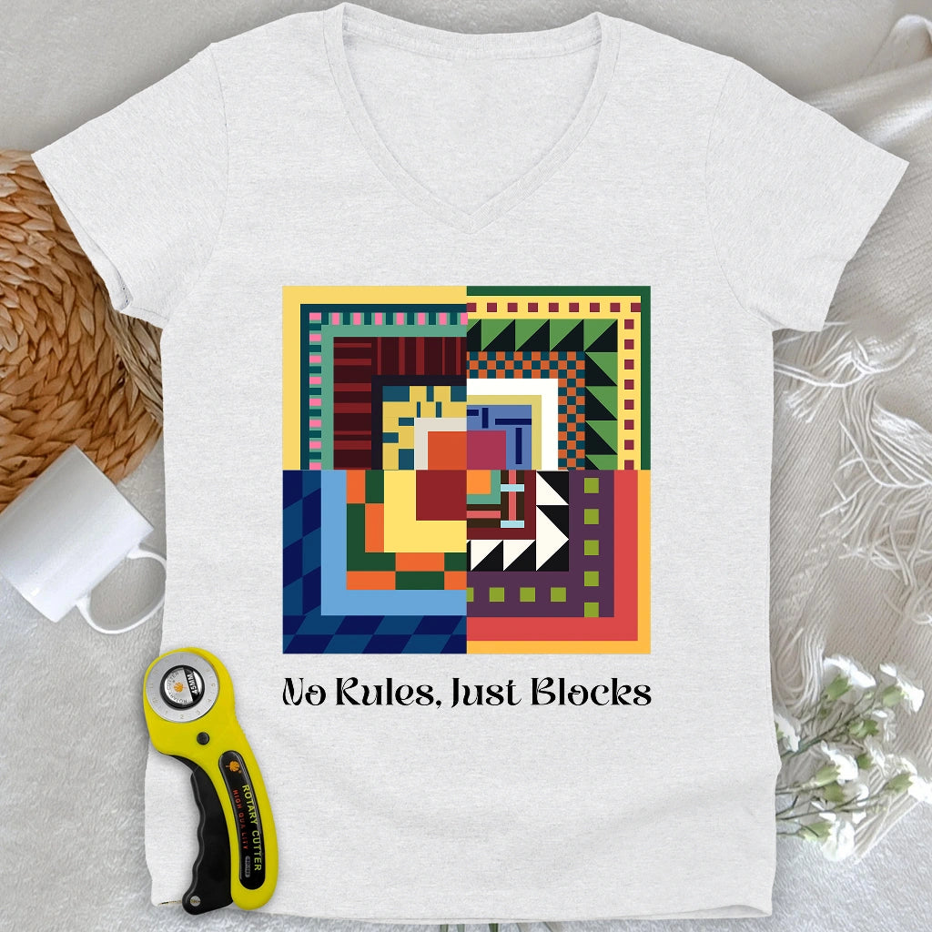 T-shirt col en V Modern Quilter Mind Lady