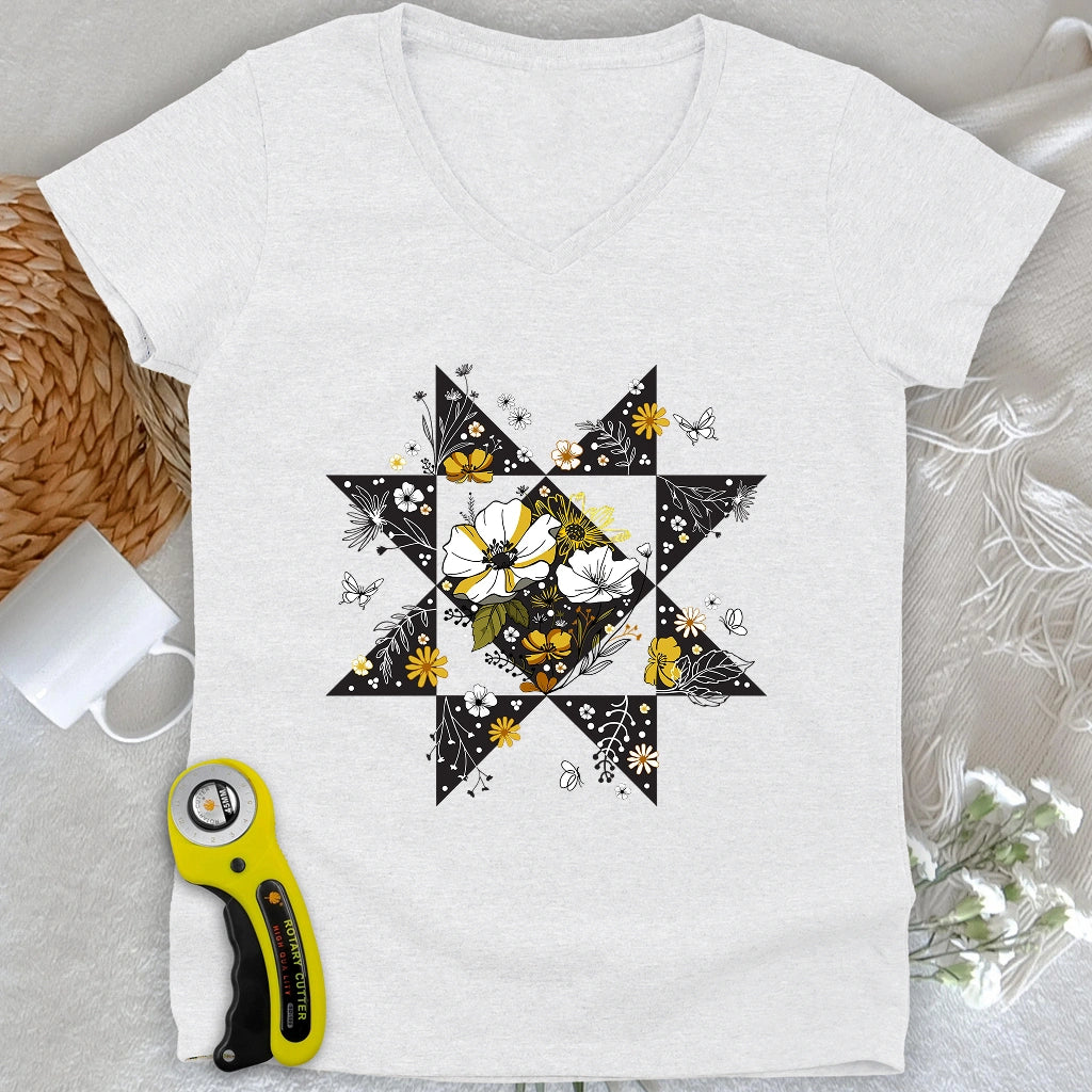 Nature Block Lady V-neck