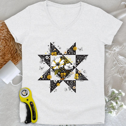 Nature Block Lady V-neck